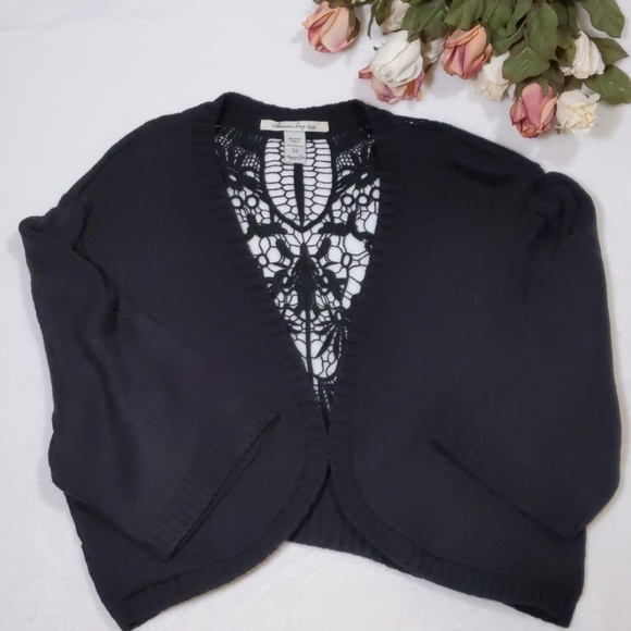 American Rag Cie Black Lace Open Cardigan Size  3X - Picture 5 of 8